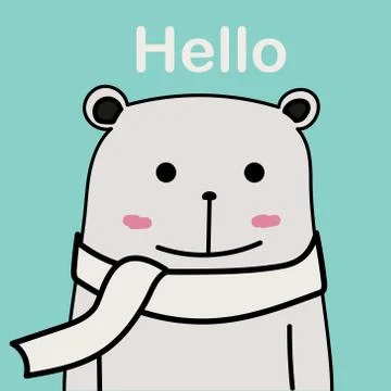 Vector Cute Bear With Blue Background. Stock Illustration