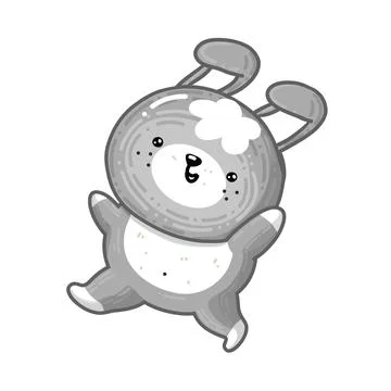 Vector cute bunny has fun Stock Illustration