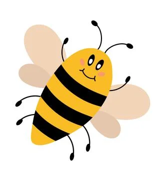 Vector cute cartoon bee. Funny baby bumblebee for kids design Stock Illustration