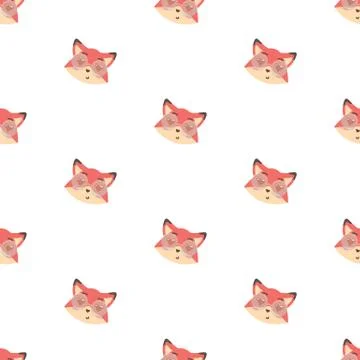 Vector cute cartoon fox pattern.. 스톡 일러스트