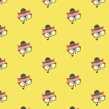 Vector cute cartoon fox pattern.. 스톡 일러스트