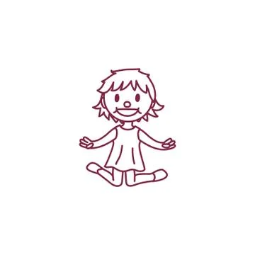 Vector cute cartoon kid, child clipart Illustrazione stock