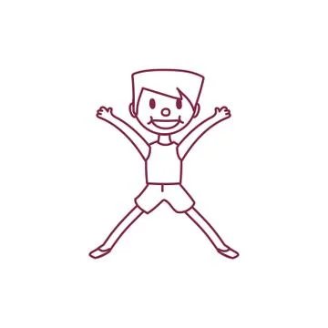 Vector cute cartoon kid, child clipart Illustrazione stock