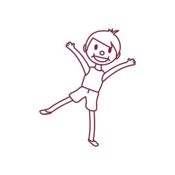 Vector cute cartoon kid, child clipart Illustrazione stock