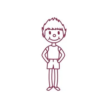 Vector cute cartoon kid, child clipart Stock Illustration