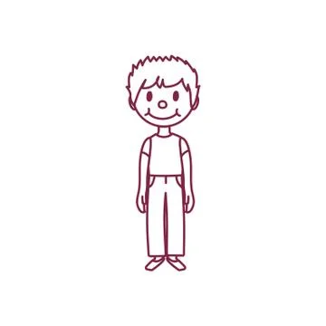Vector cute cartoon kid, child clipart Illustrazione stock