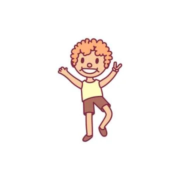 Vector cute cartoon kid, child Stock Illustration