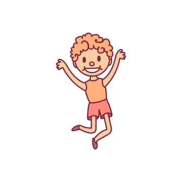 Vector cute cartoon kid, child Stock Illustration