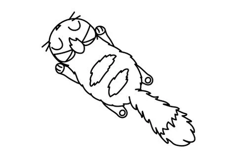 Vector cute cartoon little cat. Stock Illustration