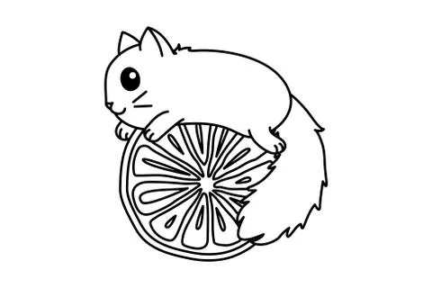 Vector cute cartoon little cat. Stock Illustration