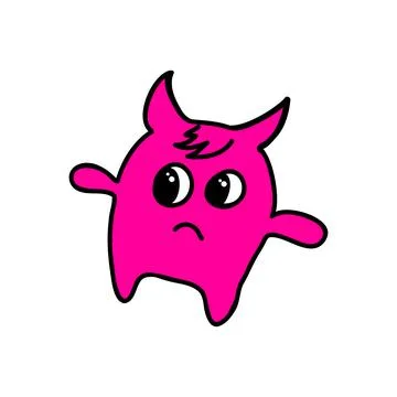 Vector cute cartoon monsters set. Collection of funny doodle characters with  Stock Illustration
