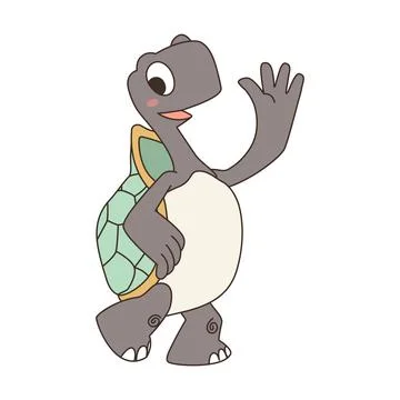 Vector of cute cartoon turtle. Stock Illustration