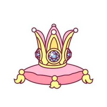 Vector cute crown on pillow Stock Illustration