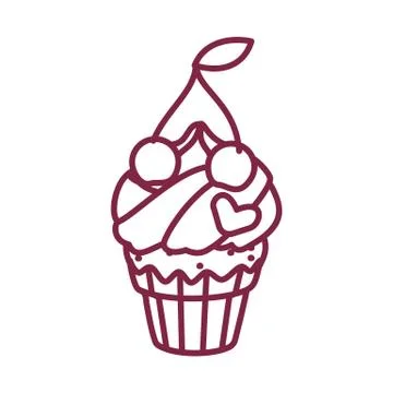 Vector cute cupcake sweets art Stock Illustration