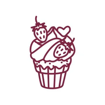 Vector cute cupcake sweets art Stock Illustration