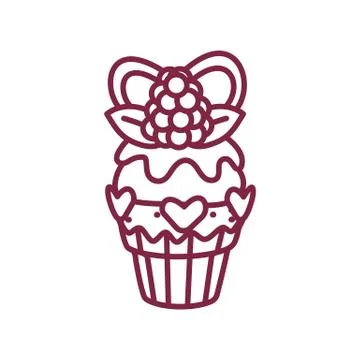 Vector cute cupcake sweets art Stock Illustration