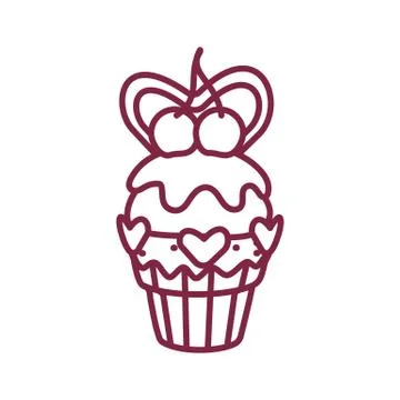 Vector cute cupcake sweets art Stock Illustration