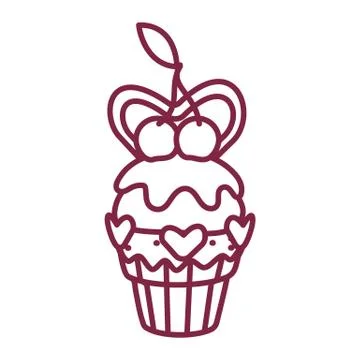 Vector cute cupcake sweets art Stock Illustration