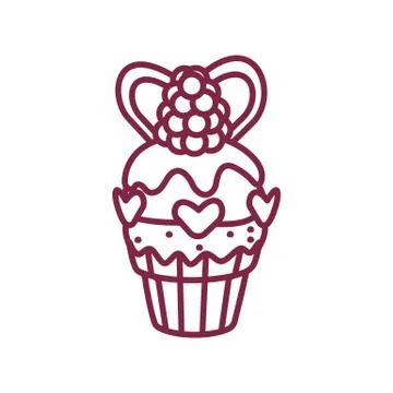 Vector cute cupcake sweets art Stock Illustration