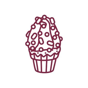 Vector cute cupcake sweets art Stock Illustration