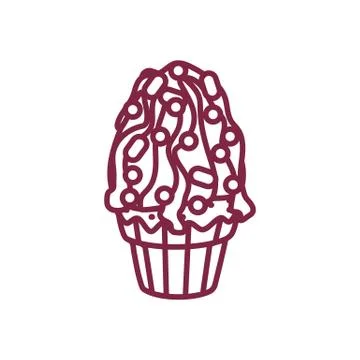 Vector cute cupcake sweets art Stock Illustration