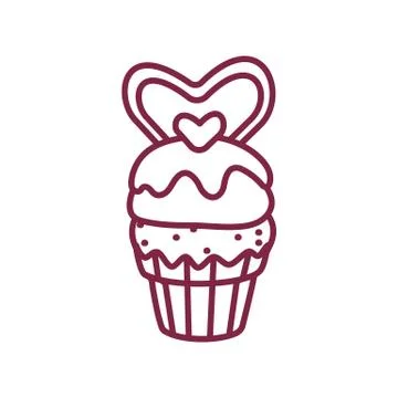 Vector cute cupcake sweets art Stock Illustration