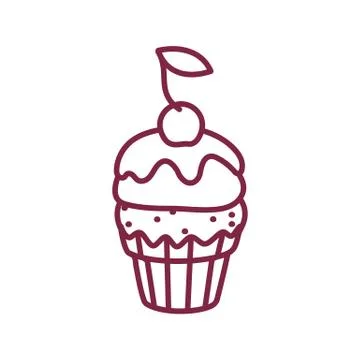 Vector cute cupcake sweets art Illustrazione stock