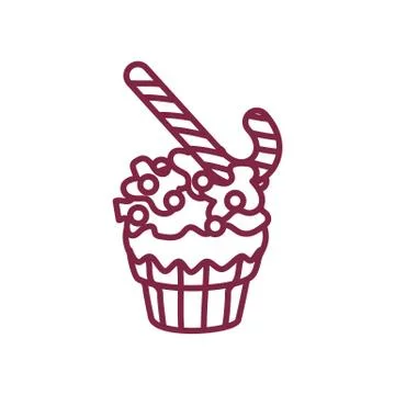 Vector cute cupcake sweets art Stock Illustration
