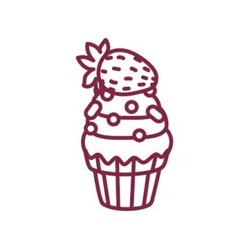 Vector cute cupcake sweets art Stock Illustration