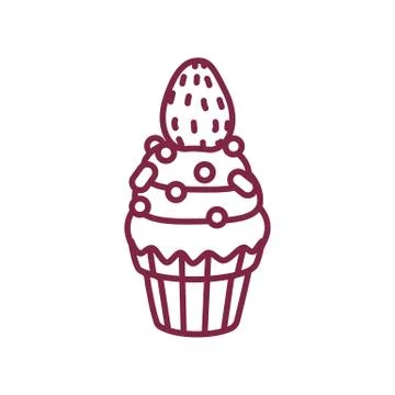 Vector cute cupcake sweets art Stock Illustration