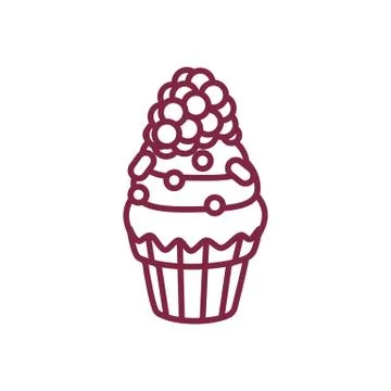 Vector cute cupcake sweets art Stock Illustration