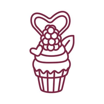 Vector cute cupcake sweets art Illustrazione stock