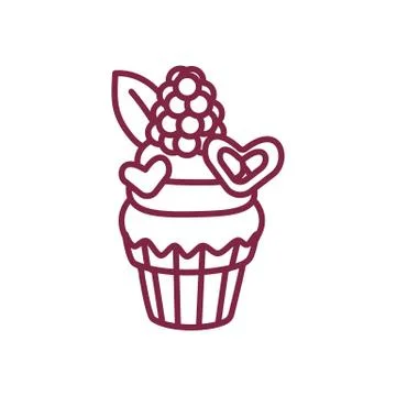Vector cute cupcake sweets art Stock Illustration