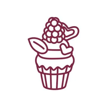 Vector cute cupcake sweets art Stock Illustration