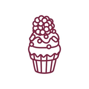 Vector cute cupcake sweets art Stock Illustration