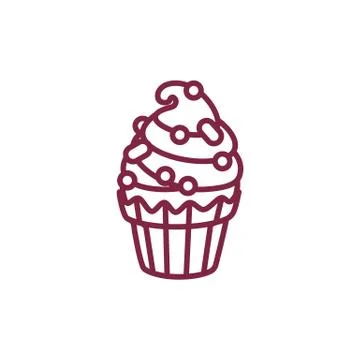 Vector cute cupcake sweets art Stock Illustration