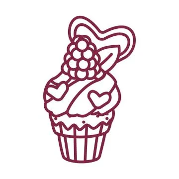 Vector cute cupcake sweets art Stock Illustration
