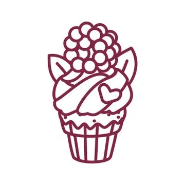 Vector cute cupcake sweets art Stock Illustration