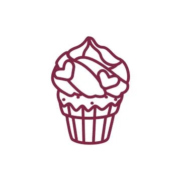 Vector cute cupcake sweets art Stock Illustration