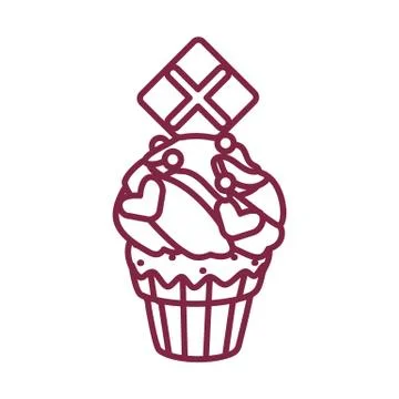 Vector cute cupcake sweets art Stock Illustration