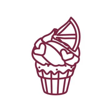 Vector cute cupcake sweets art Stock Illustration