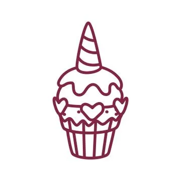 Vector cute cupcake sweets art Stock Illustration