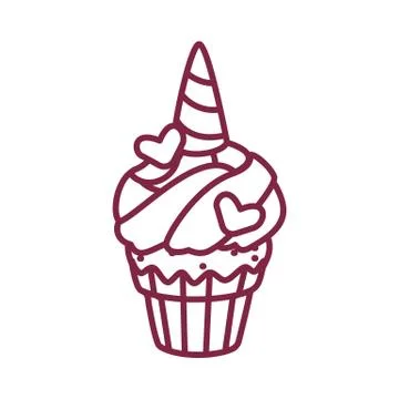 Vector cute cupcake sweets art Stock Illustration