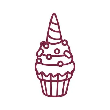 Vector cute cupcake sweets art Stock Illustration
