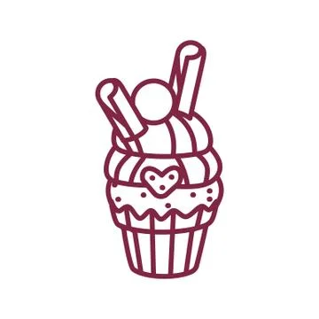 Vector cute cupcake sweets art Stock Illustration
