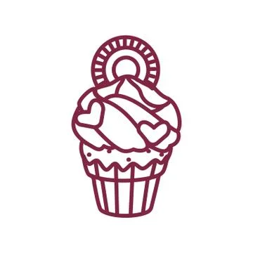 Vector cute cupcake sweets art Stock Illustration