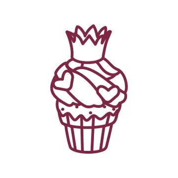 Vector cute cupcake sweets art Illustrazione stock