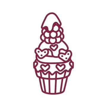 Vector cute cupcake sweets art Stock Illustration