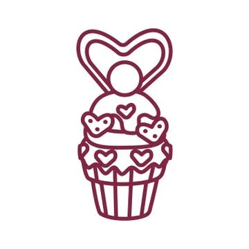 Vector cute cupcake sweets art Stock Illustration