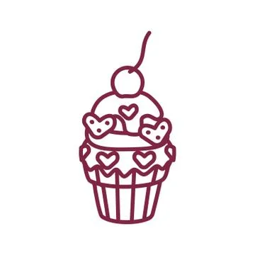 Vector cute cupcake sweets art Stock Illustration